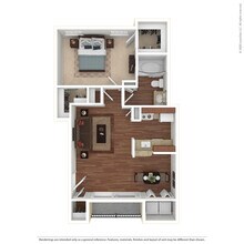 1 Bed 1 Bath 708 SqFt (676 Net) 6115 floor plan